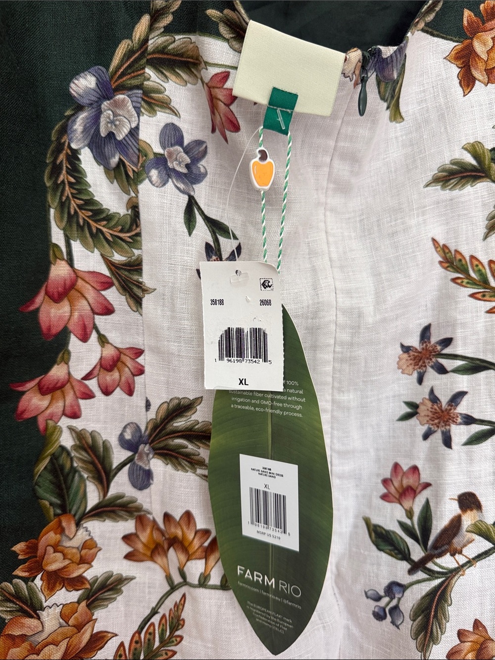 Farm Rio Nature Sand Linen Mini Dress - Picture 9 of 12